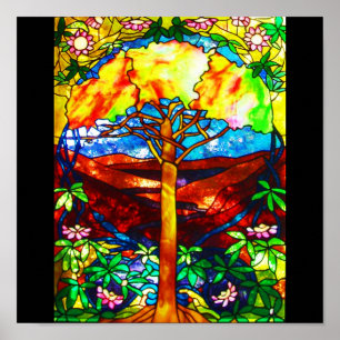 Poster-Stained Glass-Tiffany 5 Poster