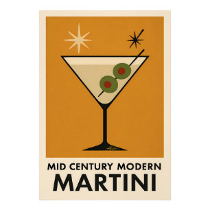 Poster Style Mid Century Modern Martini