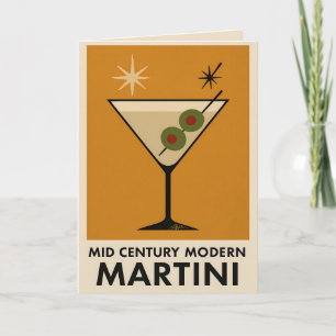 Poster Style Mid Century Modern Martini Card