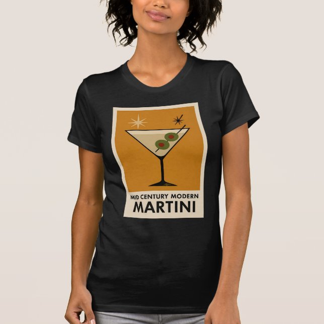 Poster Style Mid Century Modern Martini T-Shirt (Front)