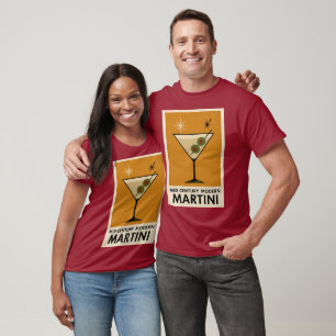 Poster Style Mid Century Modern Martini T-Shirt