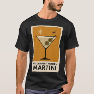Poster Style Mid Century Modern Martini T-Shirt