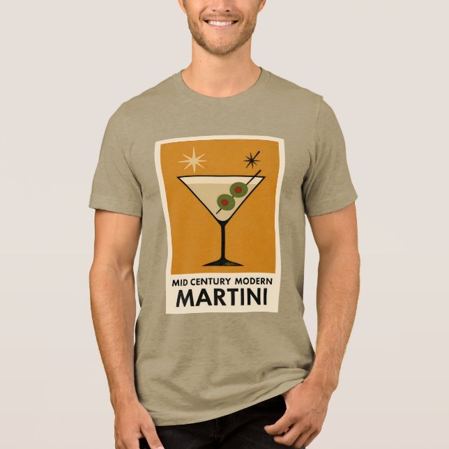 Poster Style Mid Century Modern Martini Tri-Blend Shirt (Front)