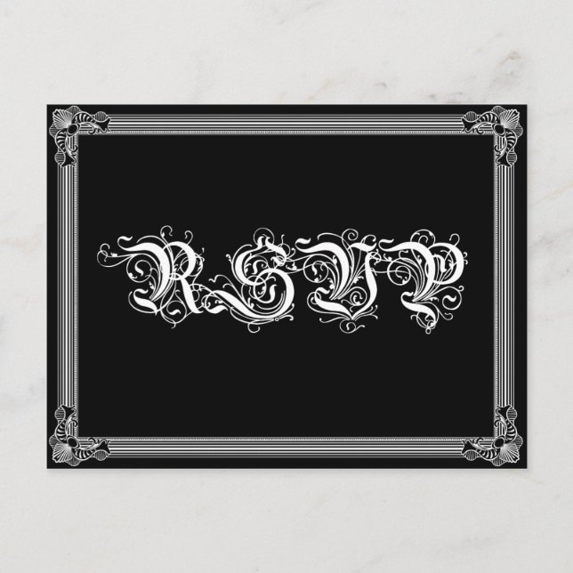 Poster Style Pink & Black DIY RSVP Postcard (Front)