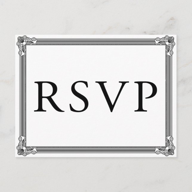 Poster Style Red & Black DIY RSVP postcard (Front)