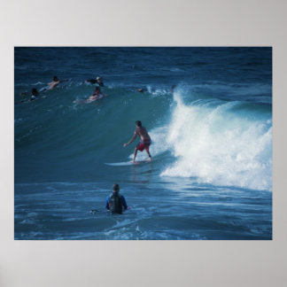 Poster Surfers Rainbow Bay Australia