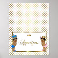 poster table sign appetizers,white,gold,8.5x11