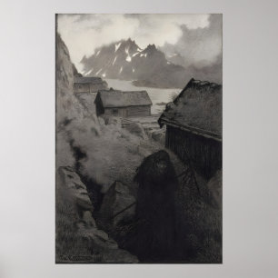 Poster Theodor Kittelsen hun farer landet rundt