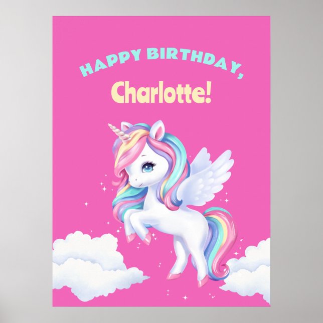 Poster to a magical birthday party. (Front)