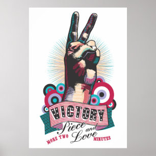 Poster – Victory Peace & Love Pop-Art Design