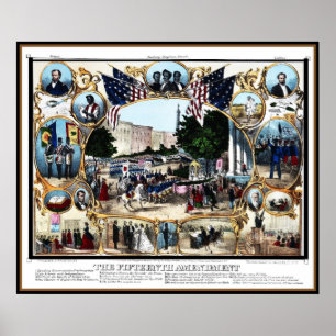 Poster Vintage 15th Amendment Celebration 1870