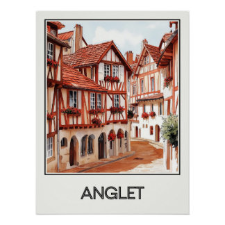Poster vintage Anglet, Basque charm