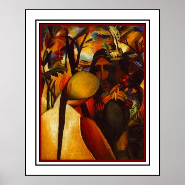 Poster Vintage Art August Macke Native Americans 2 (Front)