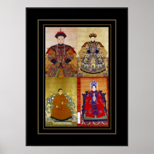 Poster Vintage Art Chinese Empress Collage