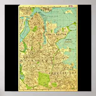 Poster-Vintage Boston Maps-6 Poster