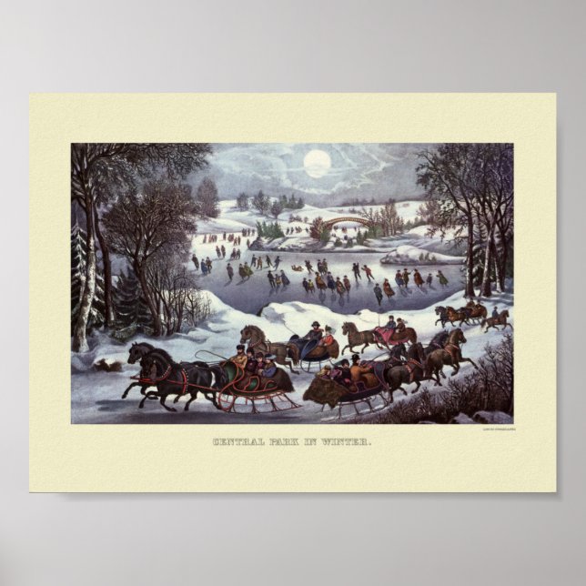 POSTER : VINTAGE CHRISTMAS : Central Park New York (Front)