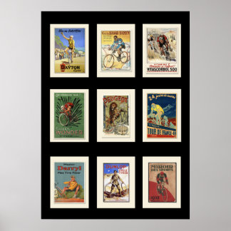 Poster Vintage Cycling Postcards Collection 2