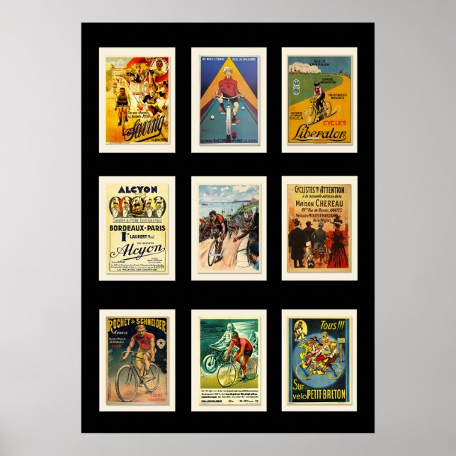 Poster Vintage Cycling Postcards Collection 4 (Front)