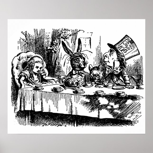 Poster Vintage illustration Alice in Wonderland (Front)