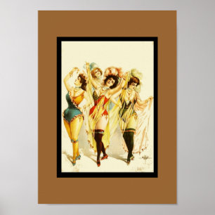 Poster Vintage Theatre Dancing Girls