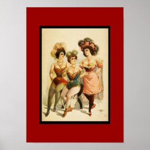 Poster Vintage Theatre Three Women