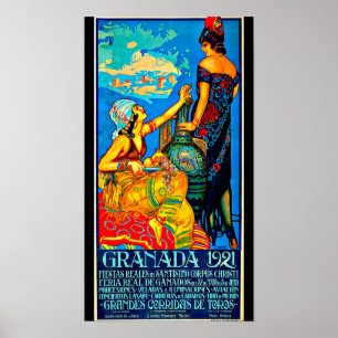 Poster-Vintage Travel Art-Granada Poster