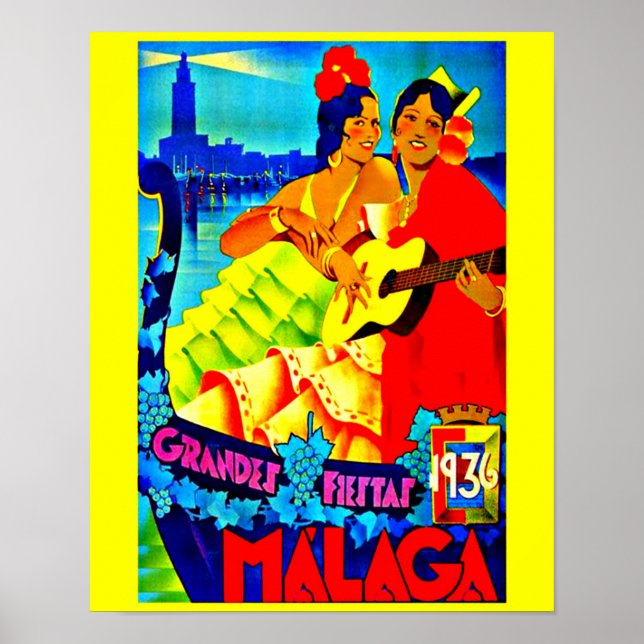 Poster-Vintage Travel Art-Malaga Poster (Front)