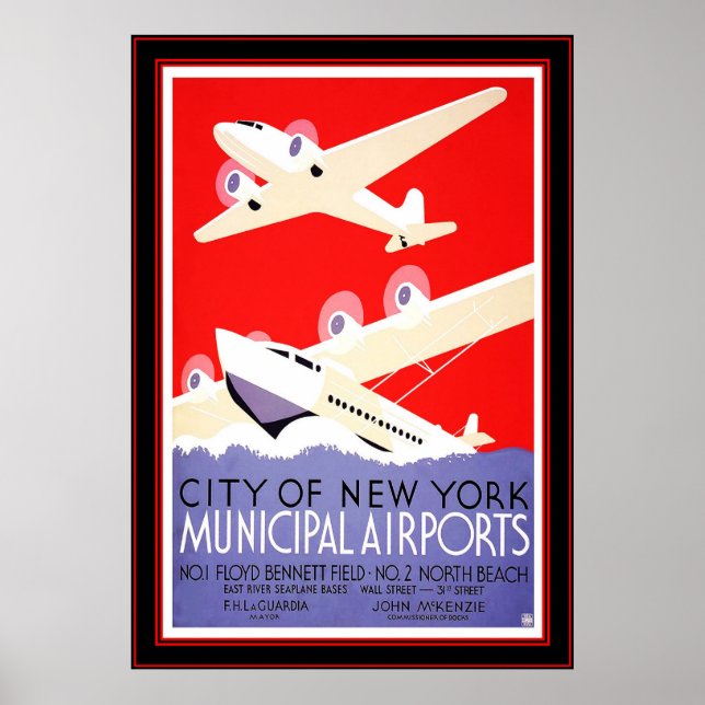 Poster Vintage Travel New York Airports (Front)