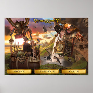 Poster Voyage to Fantasy - Hot Air Balloon