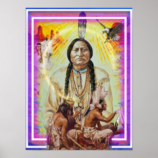 Poster Wall Art Chief Sitting Bull Native American (Front)
