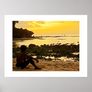 Poster white (24"x18")  Padang Beach Bali