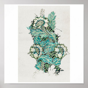 POSTER : WILLIAM MORRIS : ANEMONE WATERCOLOUR