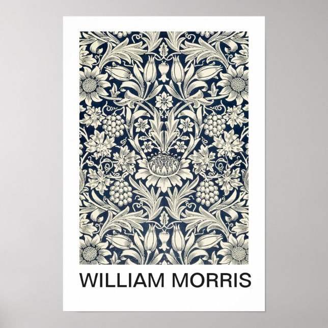 Poster - William Morris B/W Floral Print (Front)