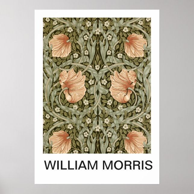 Poster - William Morris Peach Floral Print (Front)