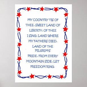 Poster with America Song Design
