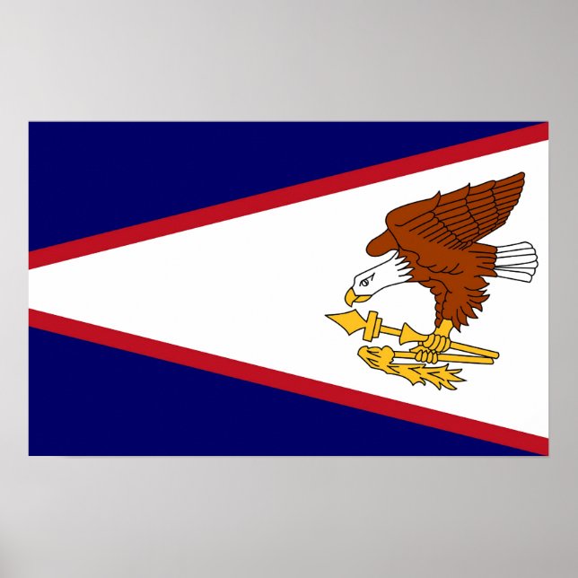 Poster with Flag of American Samoa, U.S.A. (Front)