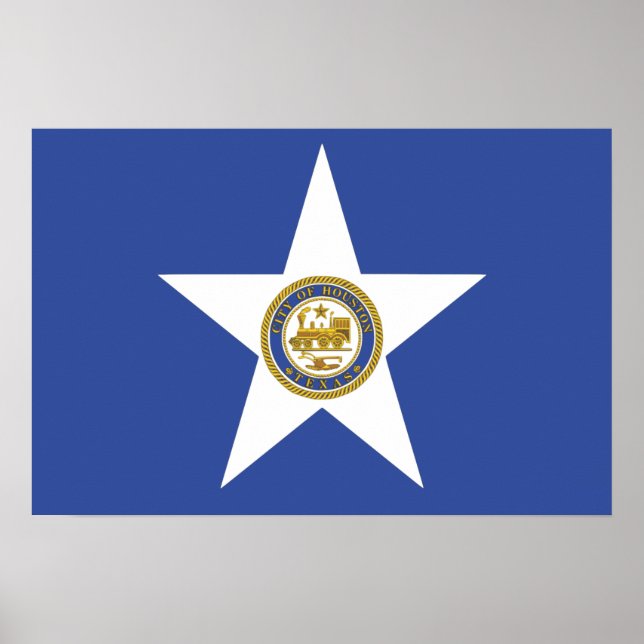 Poster with Flag of Houston City, USA (Front)