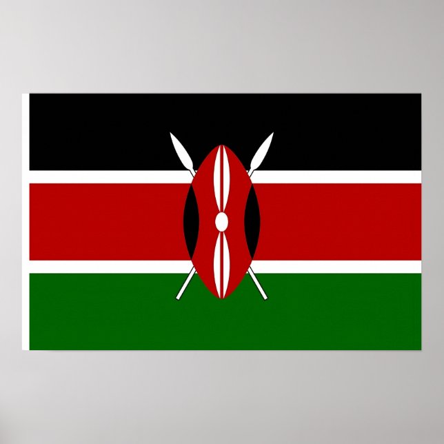 Poster with Flag of Kenya (Front)