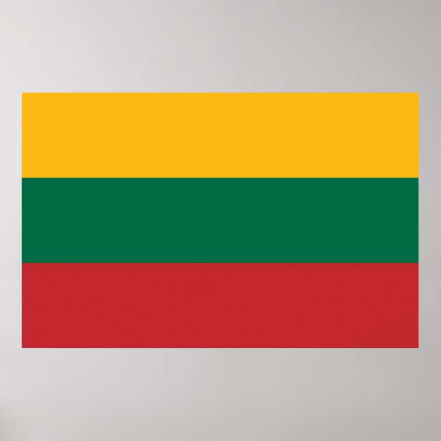 Poster with Flag of Lithuania (Front)