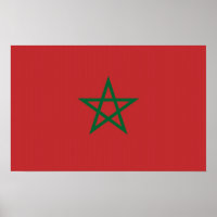 Poster with Flag of Morocco
