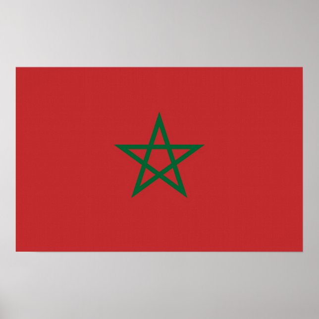 Poster with Flag of Morocco (Front)