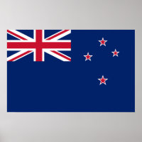 Poster with Flag of New Zealand