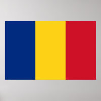 Poster with Flag of Romania