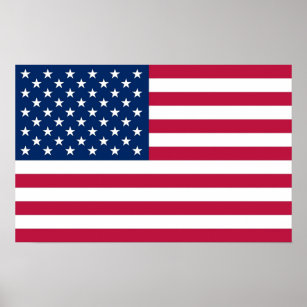 Poster with Flag of United States of America