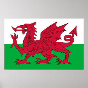 Poster with Flag of Wales