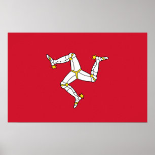 Poster with Isle of Man Flag, UK