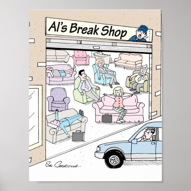 Poster With Mechanic Cartoon BY Sal Caradonna (Front)