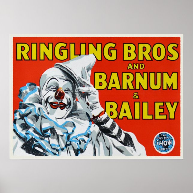 Poster with Vintage Circus Clown Print (Front)