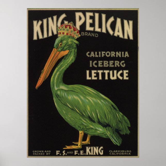 Poster with Vintage Crate Label Print (Front)