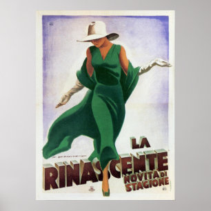 Poster with Vintage Italian Fashion Print
